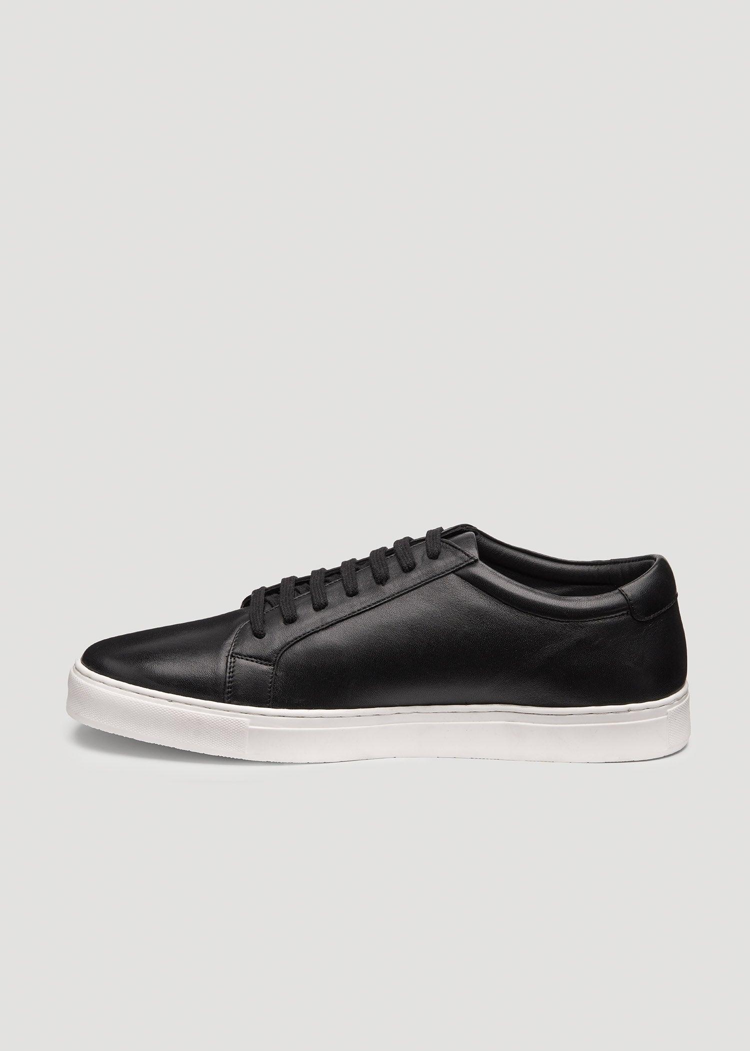 Cupsole Tennis Sneakers for Tall Men in Black Product Image