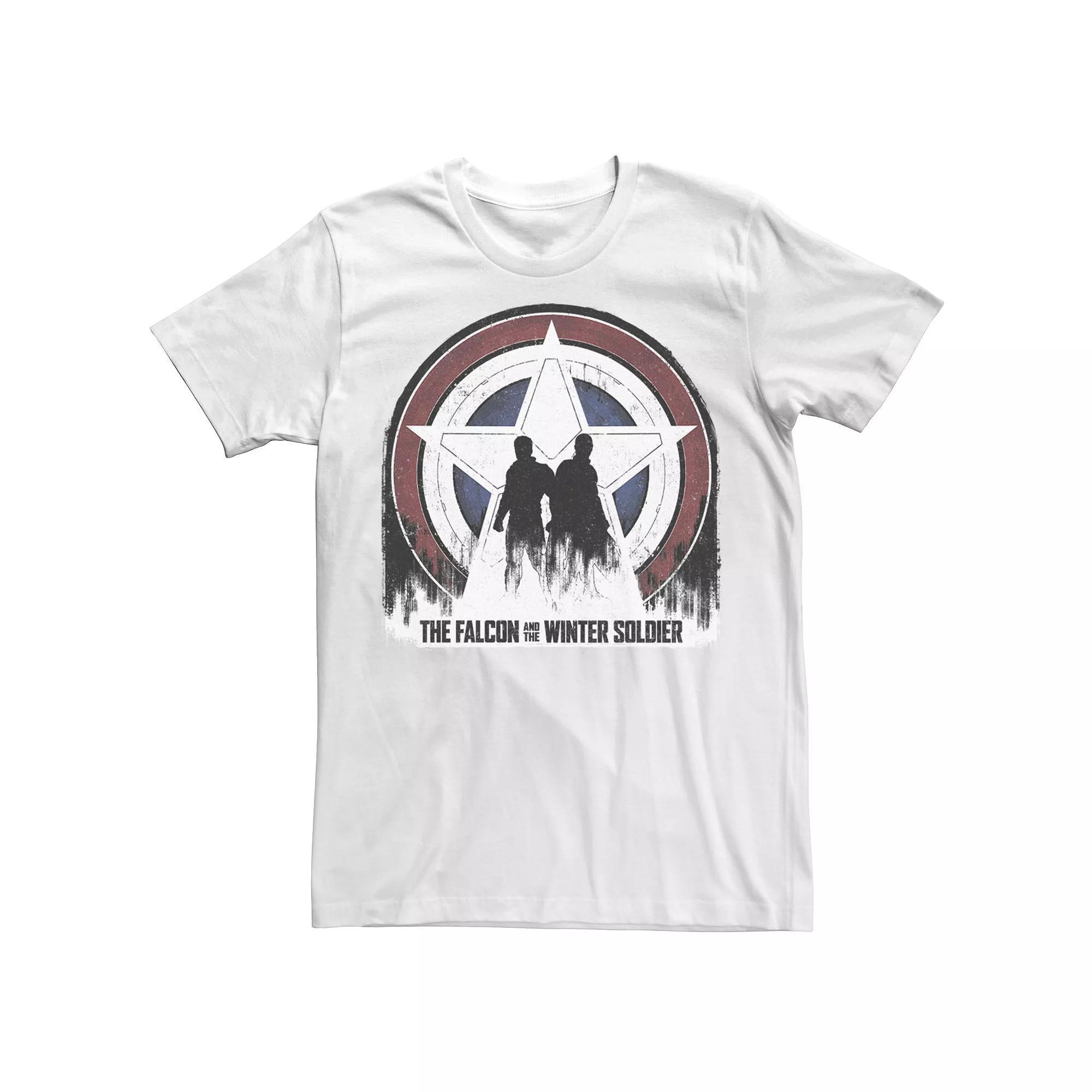 Big & Tall Marvel The Falcon And The Winter Soldier Silhouette Shield Poster Tee, Men's,  Product Image