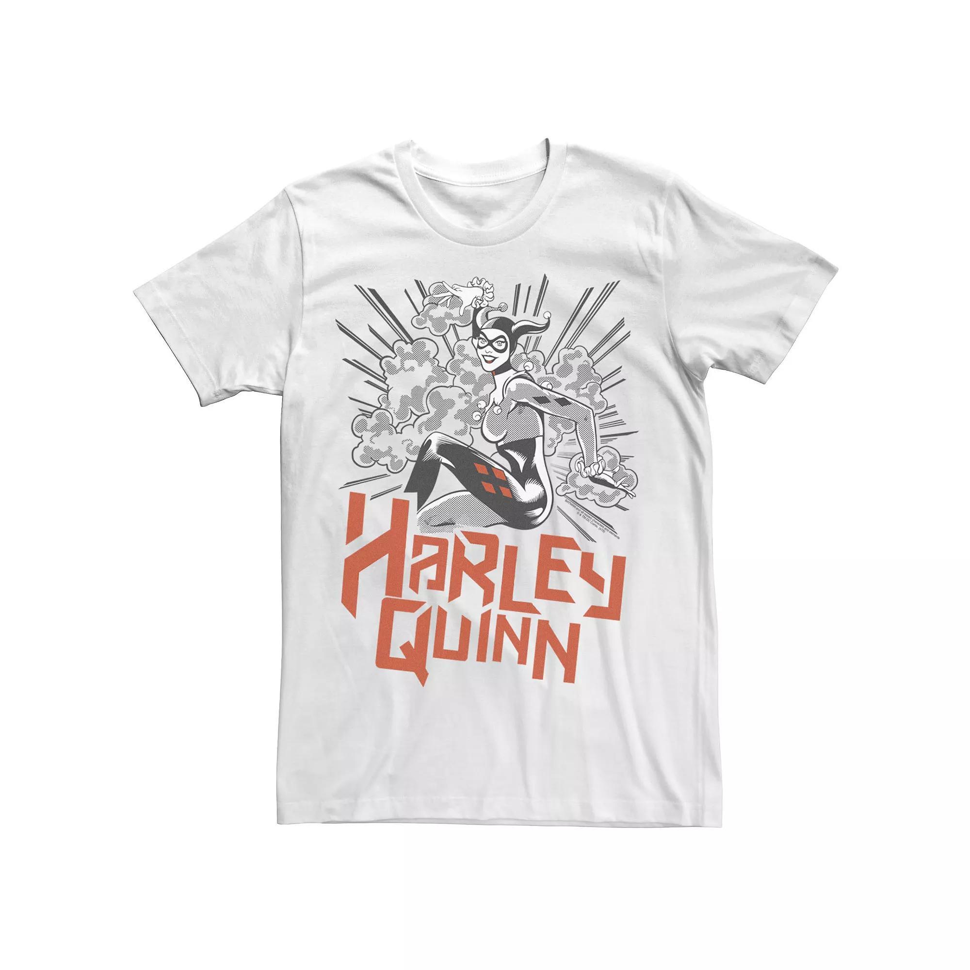 Men's Batman Harley Quinn Black And White Color Pop Logo Tee, Size: XXL Product Image