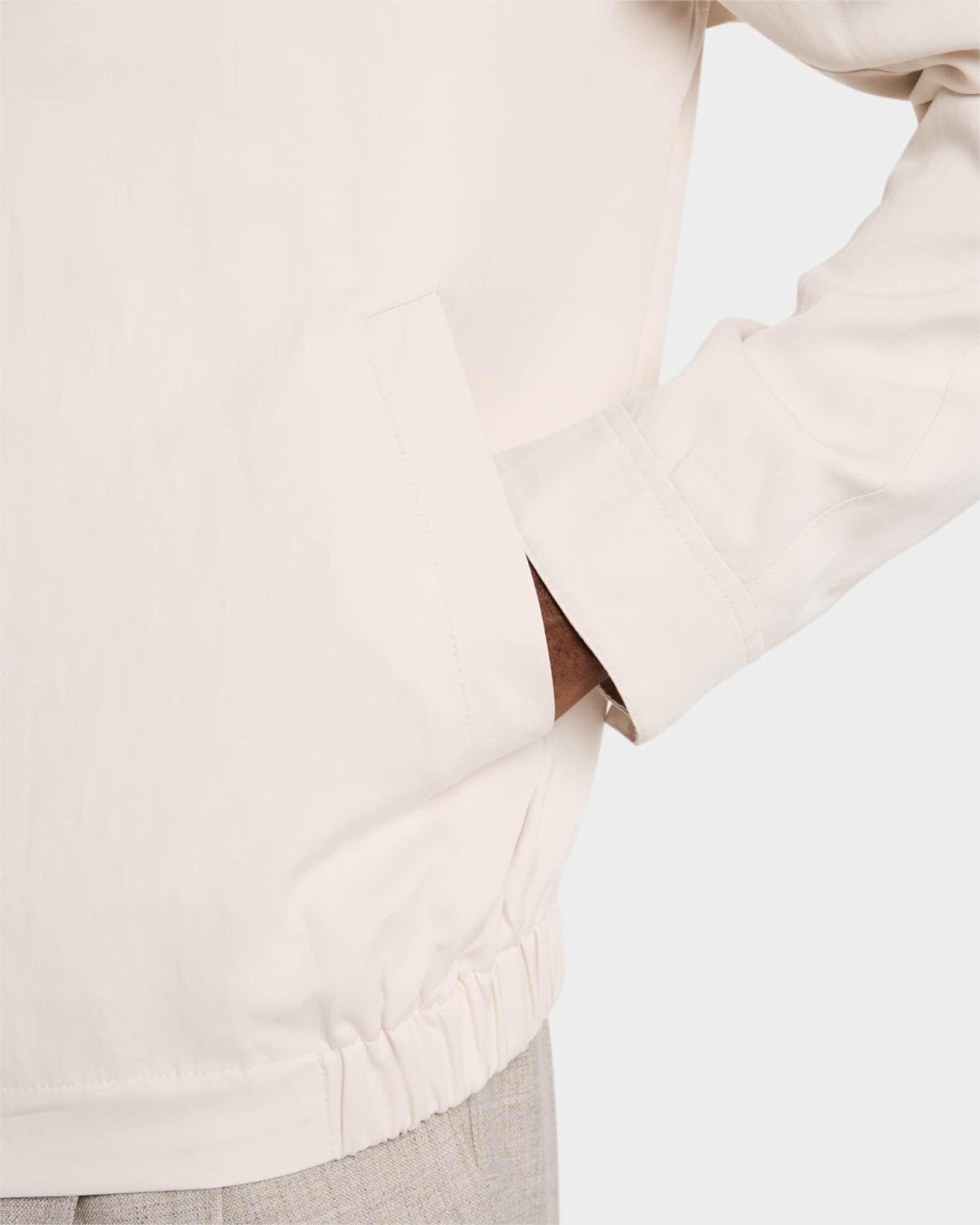 Men's Linen and Silk Full-Zip Bomber Jacket Product Image