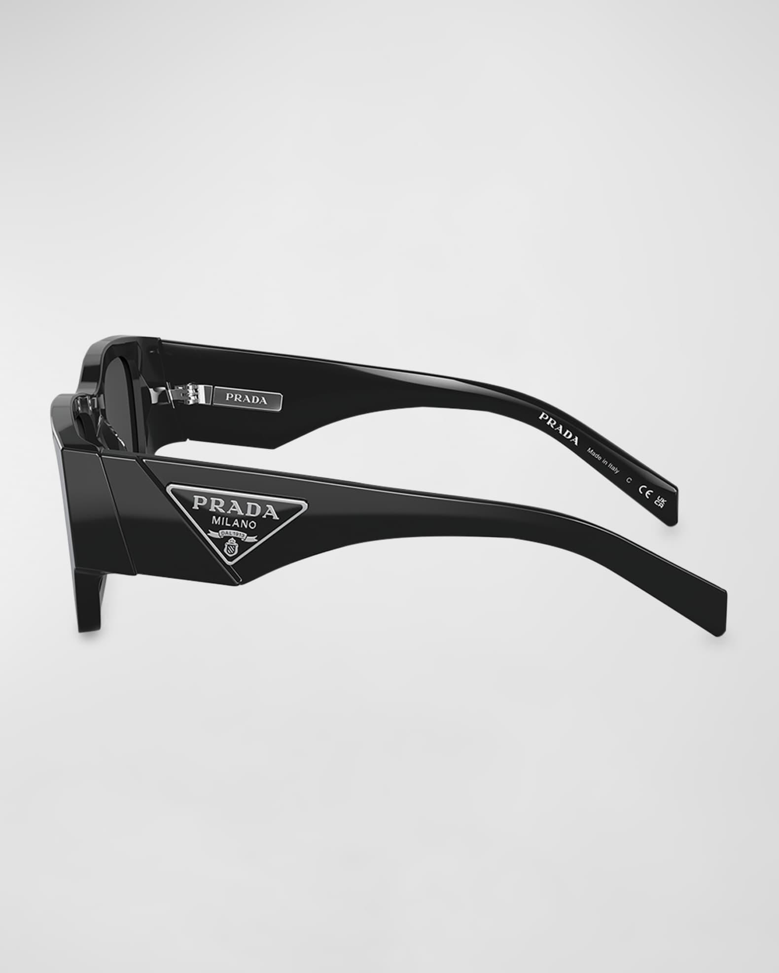 Men's PR 02ZSF Acetate Rectangle Sunglasses Product Image