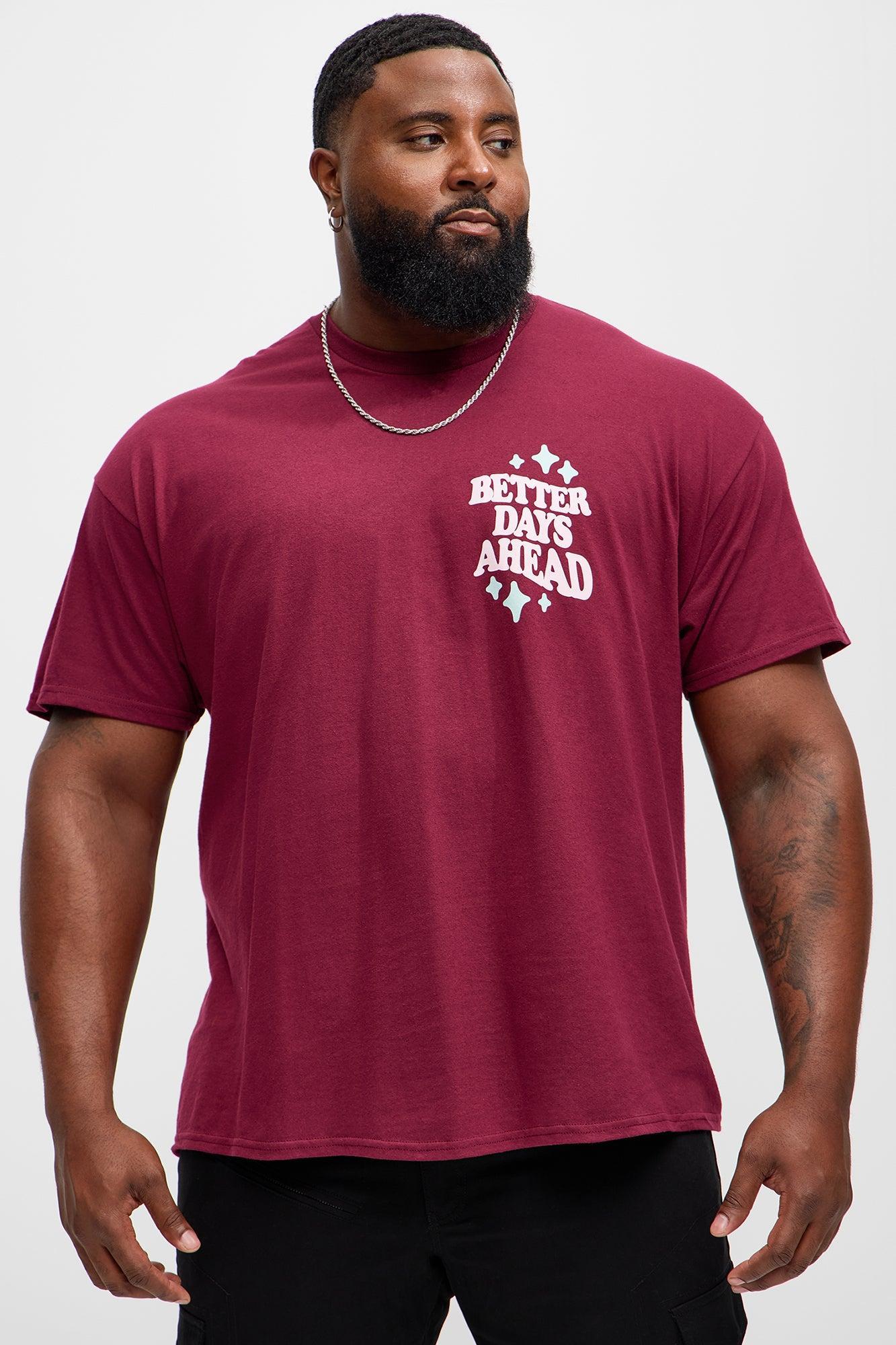 Remember Better Days Ahead Short Sleeve Tee - Burgundy Product Image