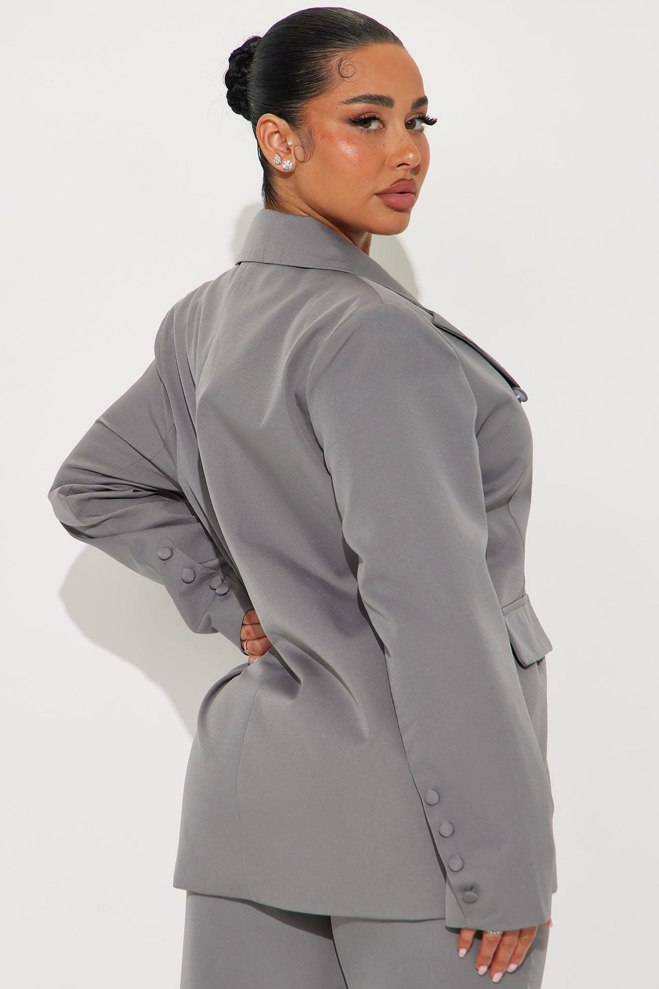 Office Behavior Oversized Blazer - Charcoal Product Image