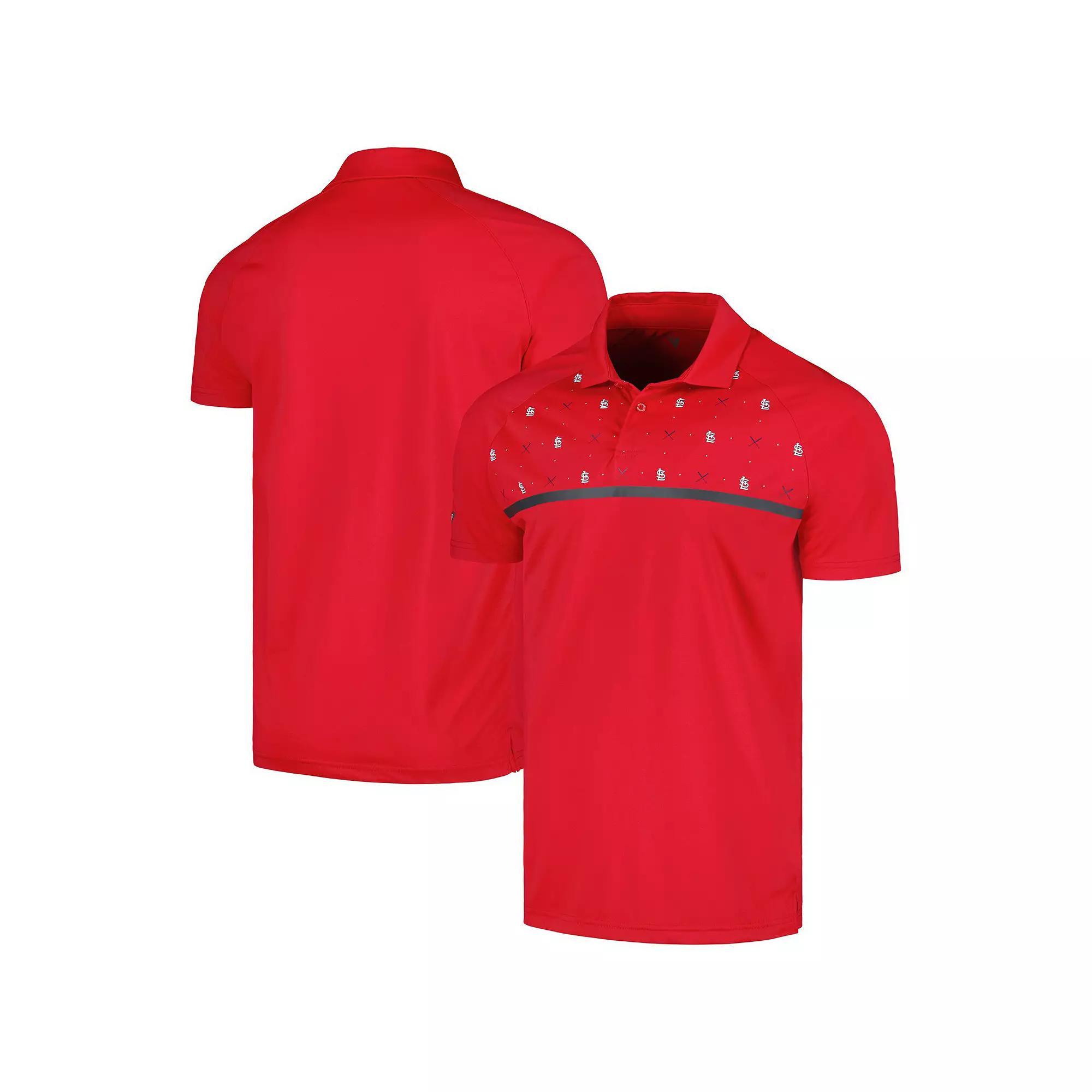 Men's Levelwear Red St. Louis Cardinals Sector Batter Up Raglan Polo, Size: Medium Product Image