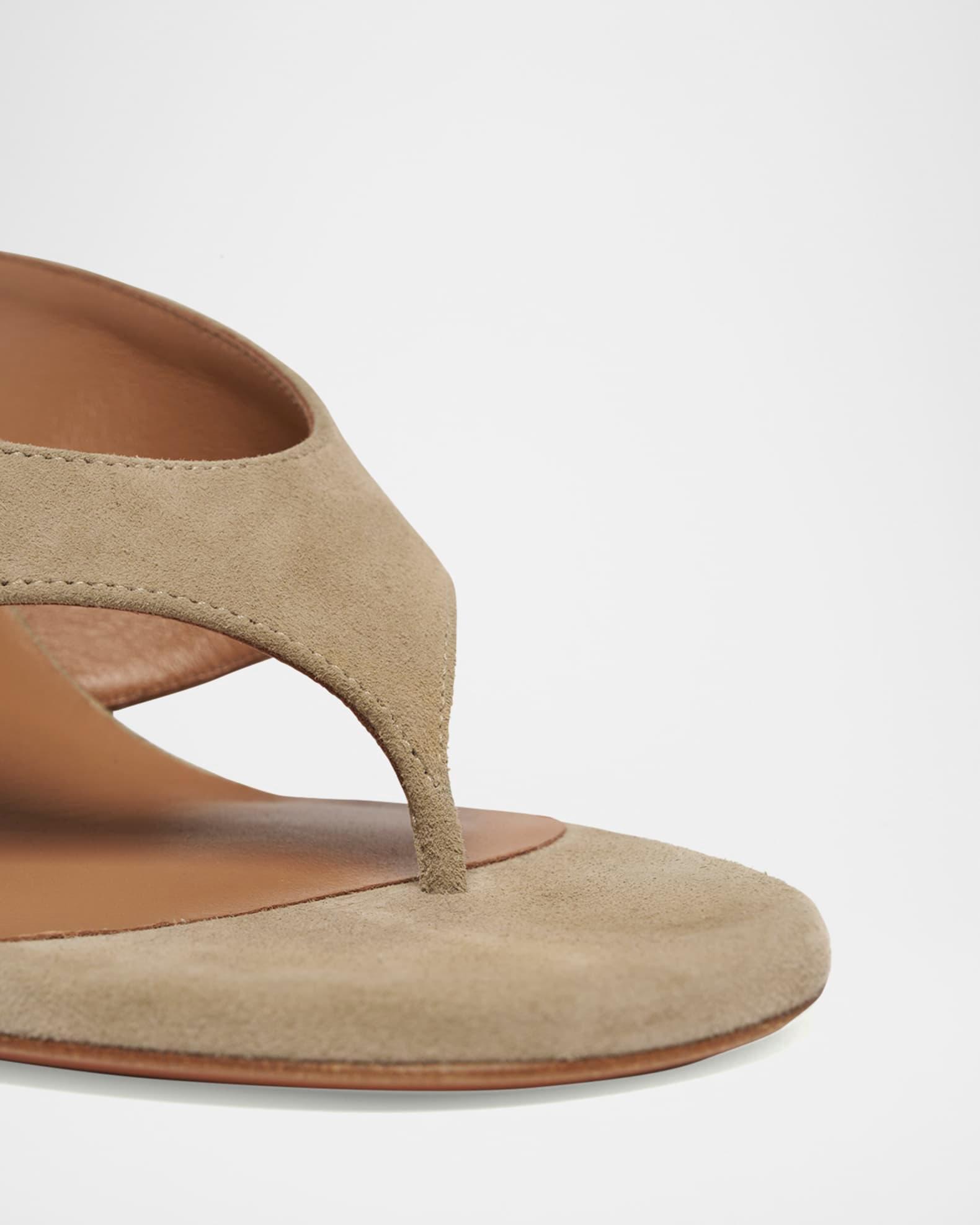 Suede Wedge Thong Sandals Product Image