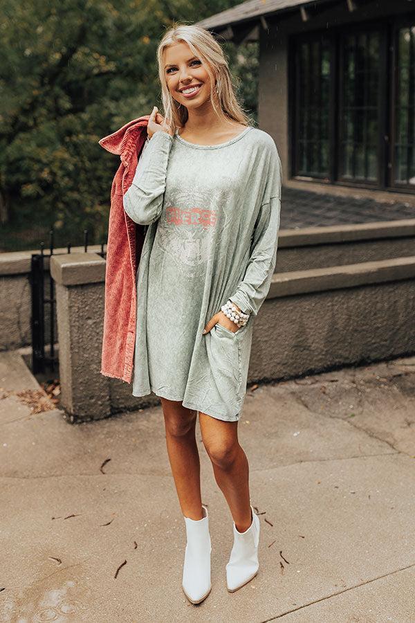 Fierce Vintage Long-Sleeve Graphic T-Shirt Dress Product Image