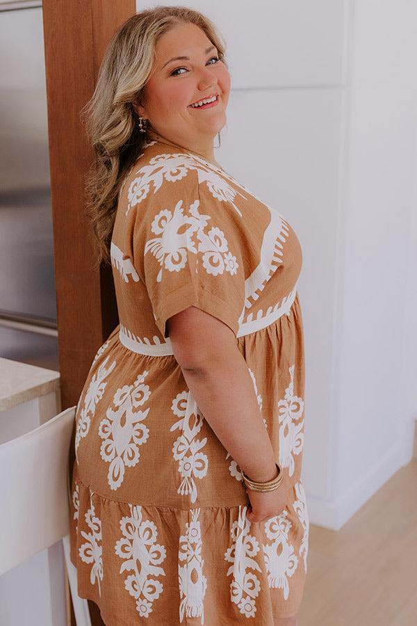 Resort Chic Mini Dress in Camel Curves Product Image