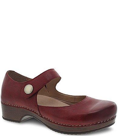 Dansko Beatrice Suede Block Heel Mary Jane Clogs Product Image