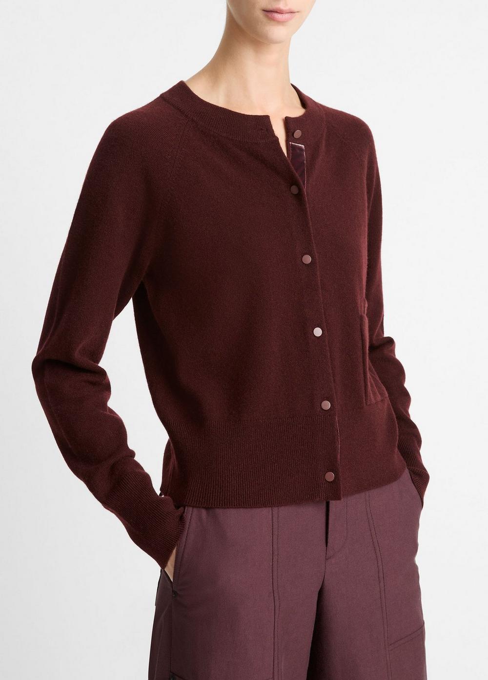 Velvet-Trim Wool-Blend Cardigan Product Image