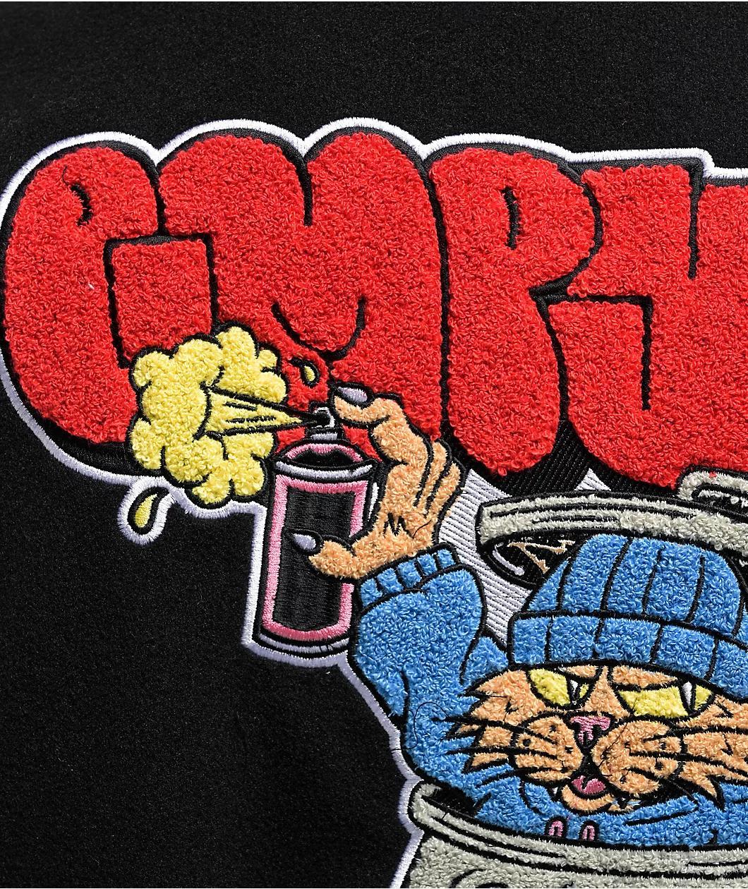 Empyre Cat A Tat Black & Cream Varsity Jacket Product Image