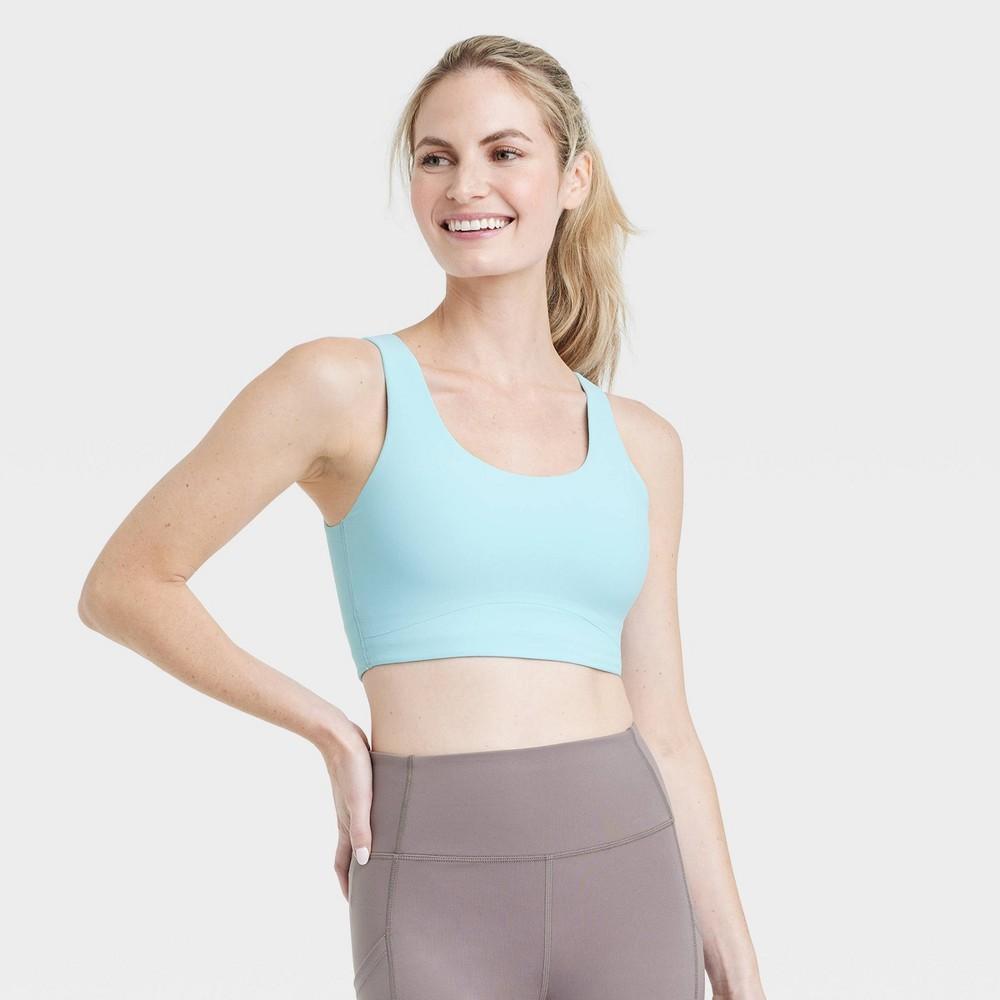 Womens Everyday Soft Medium Support Longline Sports Bra - All In Motion Blue 3X Product Image