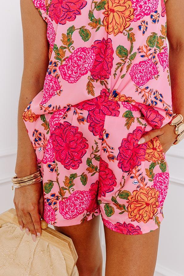 Garden Picnic High Waist Floral Shorts Product Image