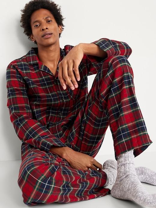 Printed Flannel Pajama Set for Men Product Image