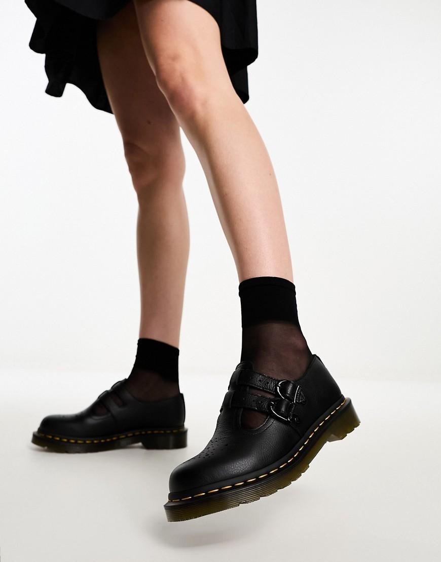 DR. MARTENS' 8065 Virginia Leather Mary Jane Shoes In Black Virginia Product Image