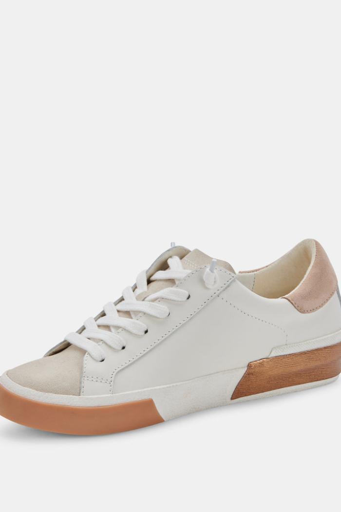 Zina Sneaker - White/Tan Leather Product Image