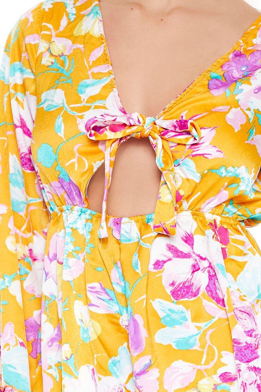 Floral Cutout Tie-Front Romper | Forever 21 Product Image