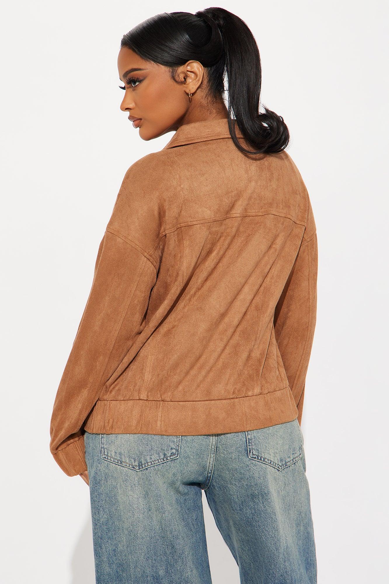 Jessa Faux Suede Jacket - Camel Product Image