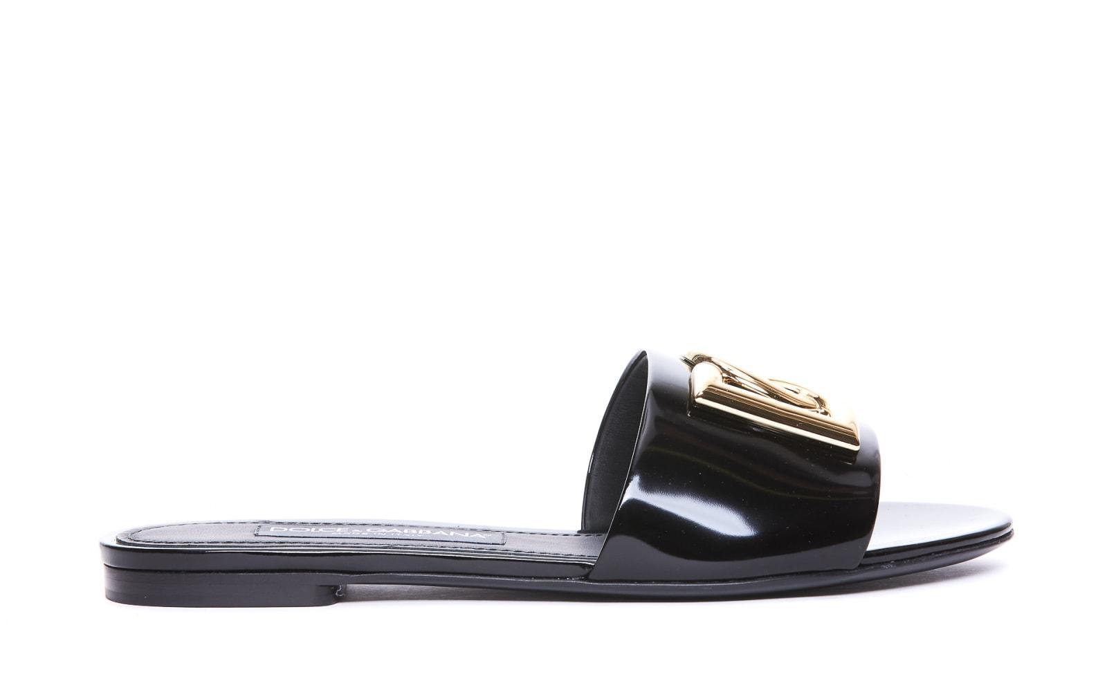 DOLCE & GABBANA Dg Logo Sandals In Black Product Image