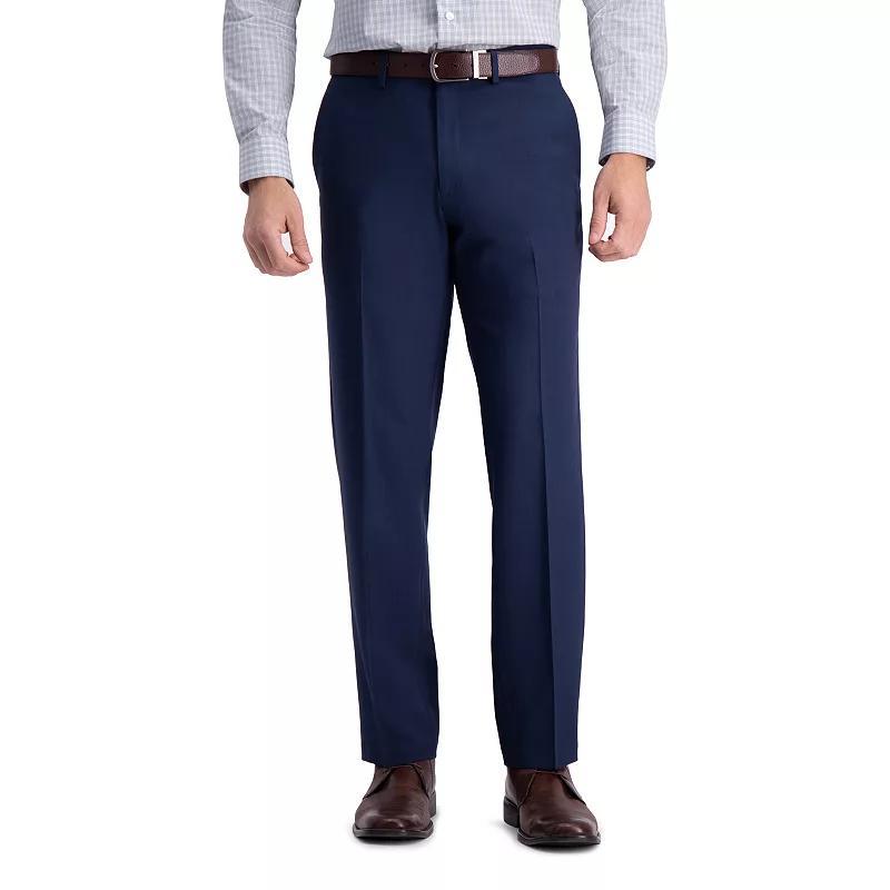 Mens Haggar Premium Comfort Straight-Fit Flat-Front Dress Pants Grey Product Image