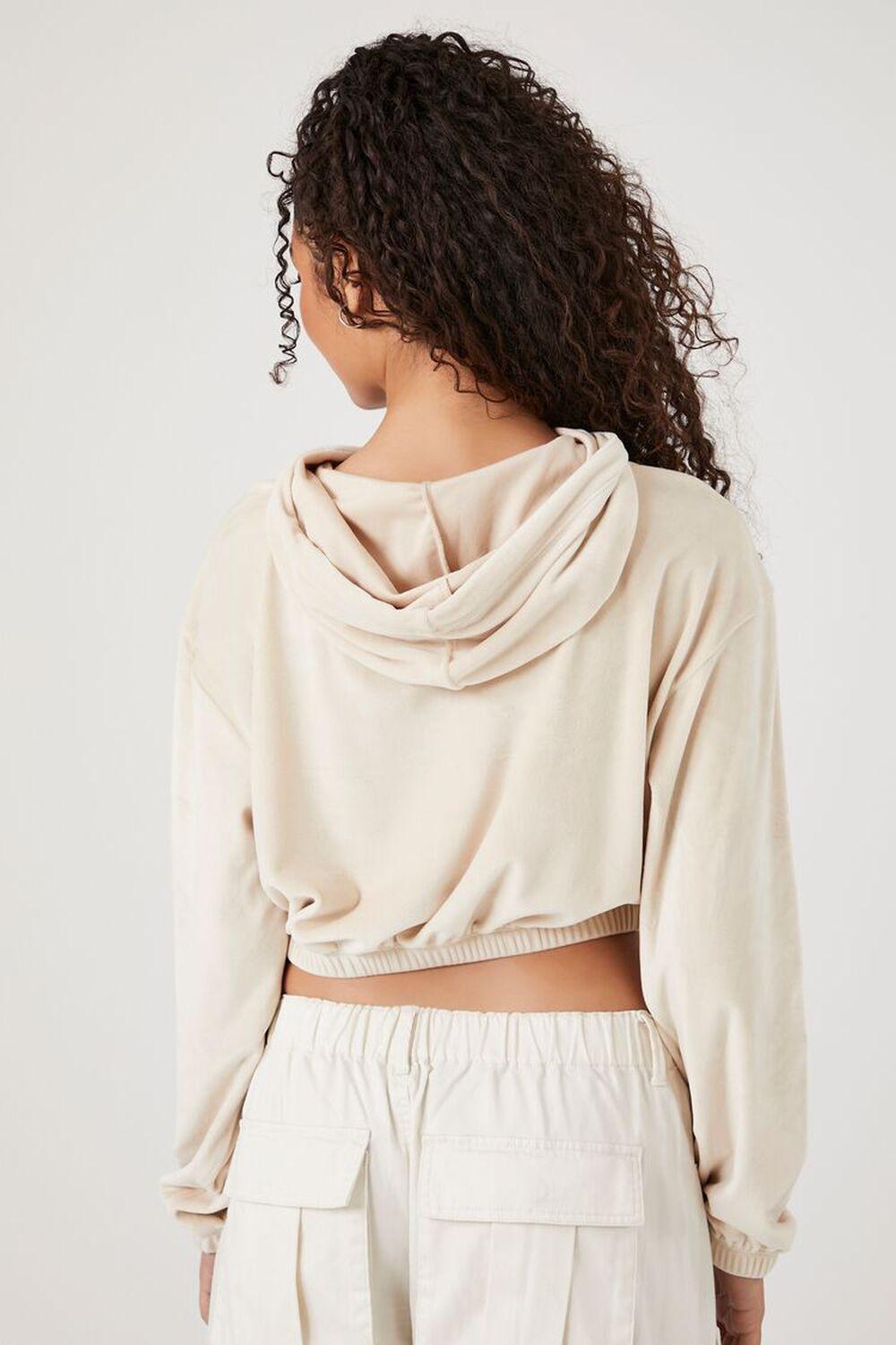 Velour Cropped Hoodie | Forever 21 Product Image