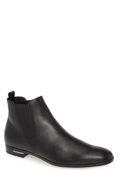 Saffiano Leather Chelsea Boots Product Image