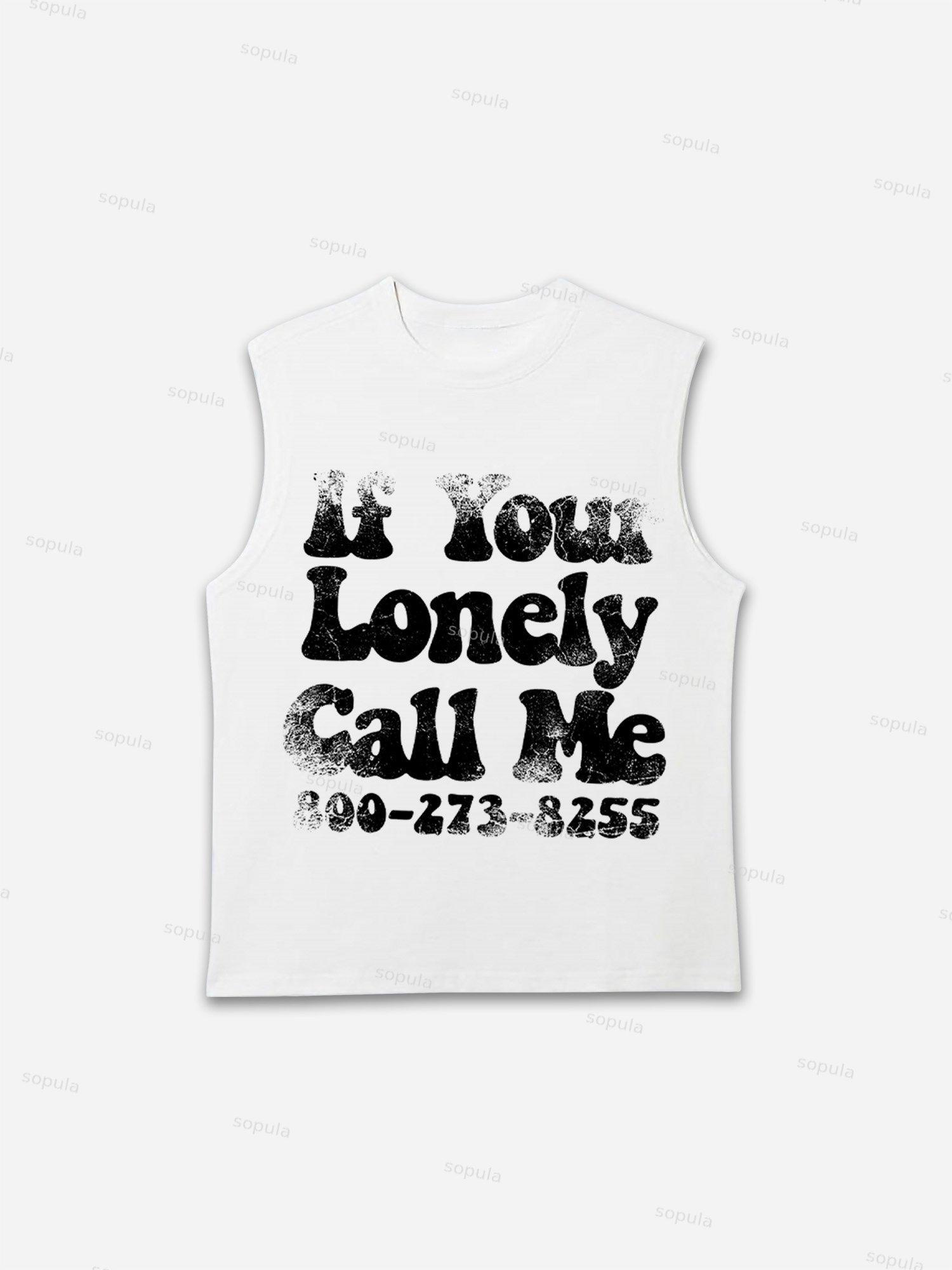 Mental Health. If Your Lonely, Call Me Vintage Graphic Tank Top Product Image