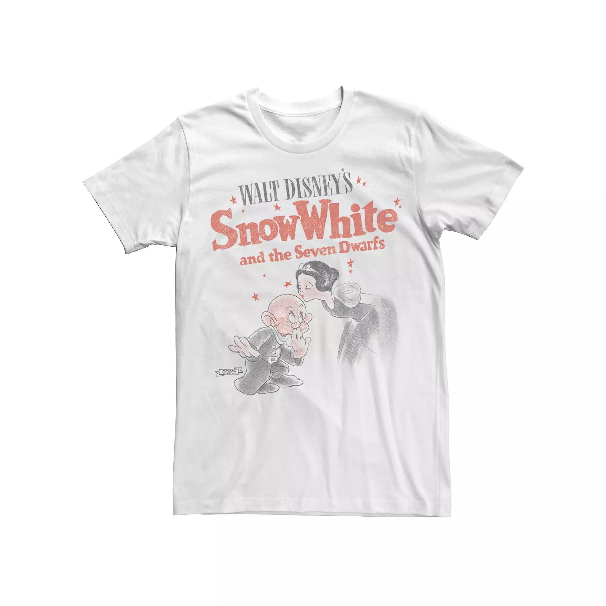 Big & Tall Disney Snow White & Dopey Distressed Portrait Tee, Men's, Size: 4XL Tall Product Image