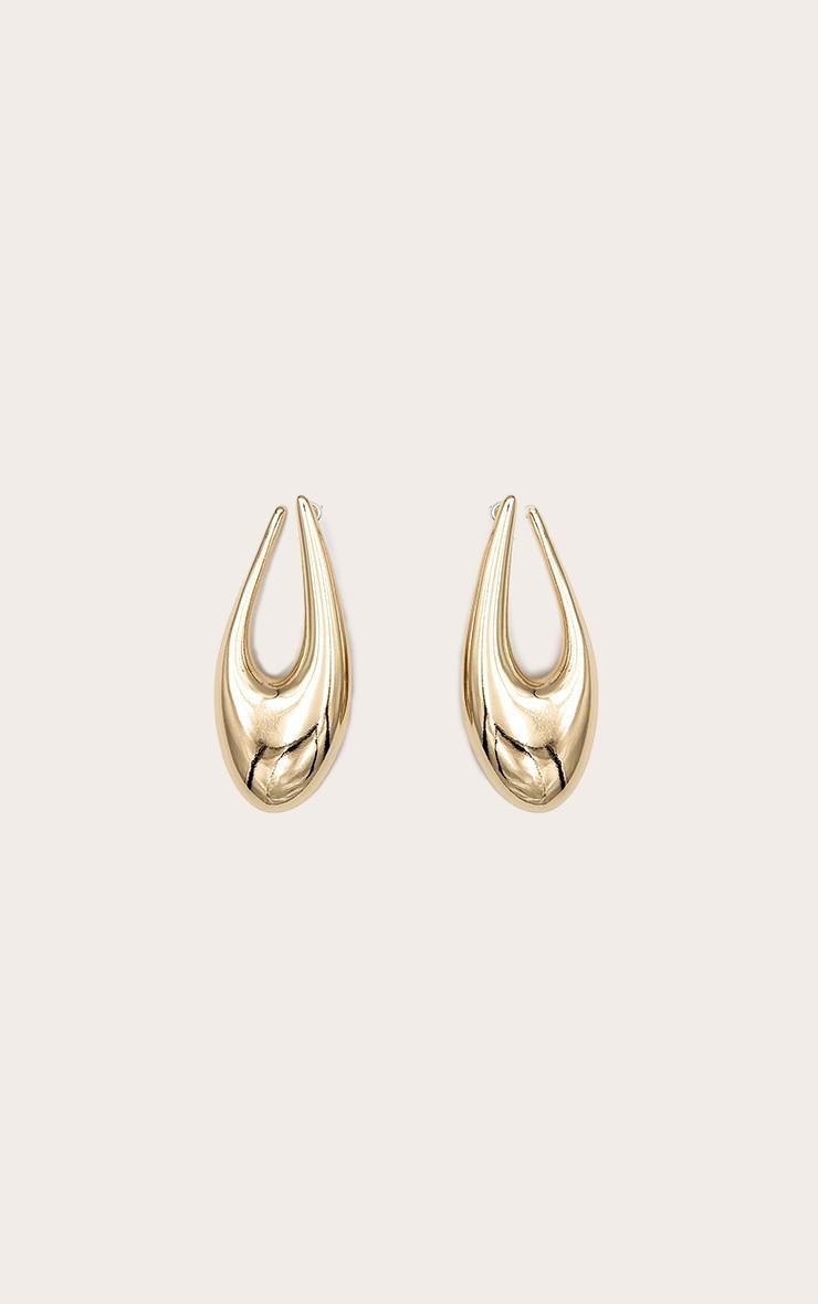 Gold Droplet Hoop Statement Earrings Product Image