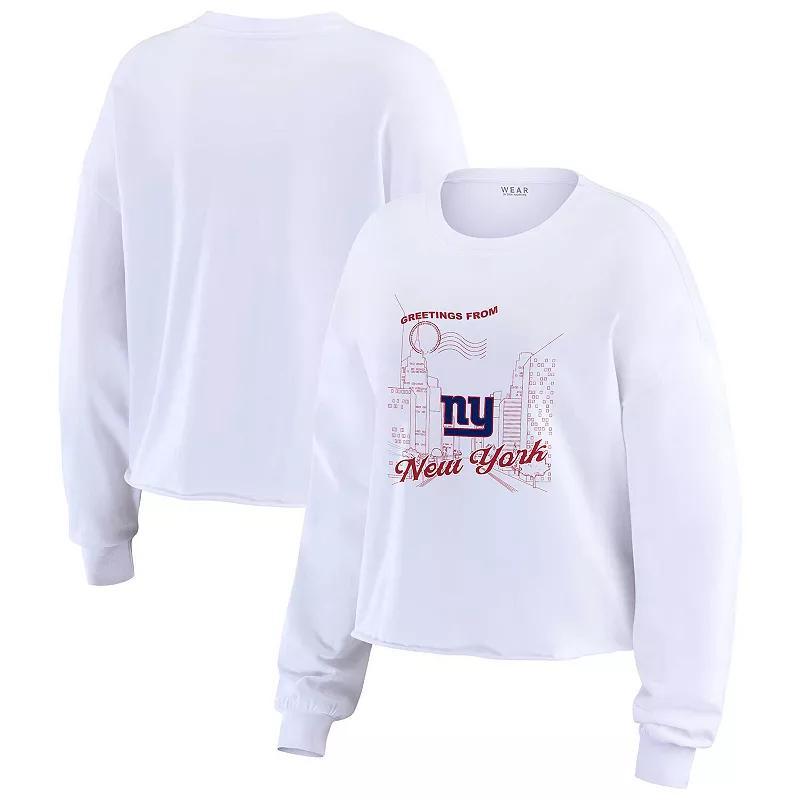 Womens WEAR by Erin Andrews New York Giants Postcard Cropped Long Sleeve Top Product Image