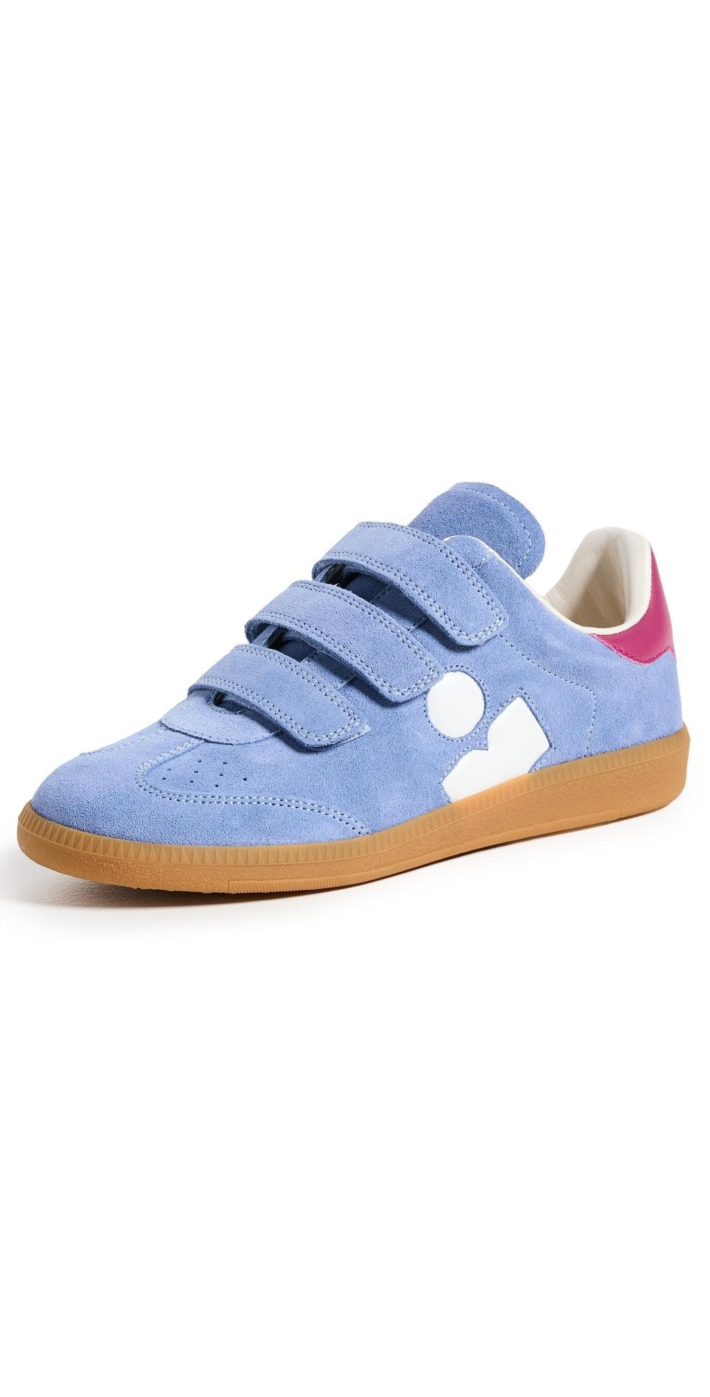 ISABEL MARANT Beth Mixed Leather Triple-grip Sneakers In Bluewhite Product Image