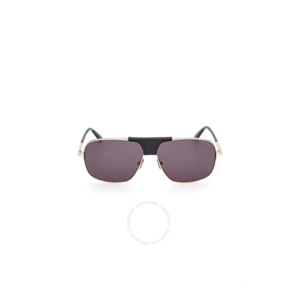 TOM FORD Tex Smoke Navigator Men's Sunglasses Ft1096 28a 62 In Gold / Rose / Rose Gold Product Image