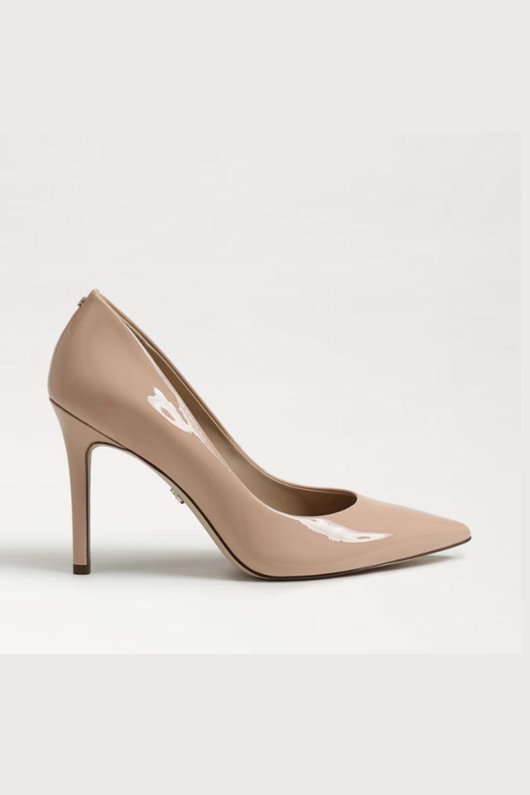 Hazel Pointed Toe Pump- Beige Patent Product Image