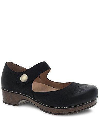 Dansko Beatrice Suede Block Heel Mary Jane Clogs Product Image