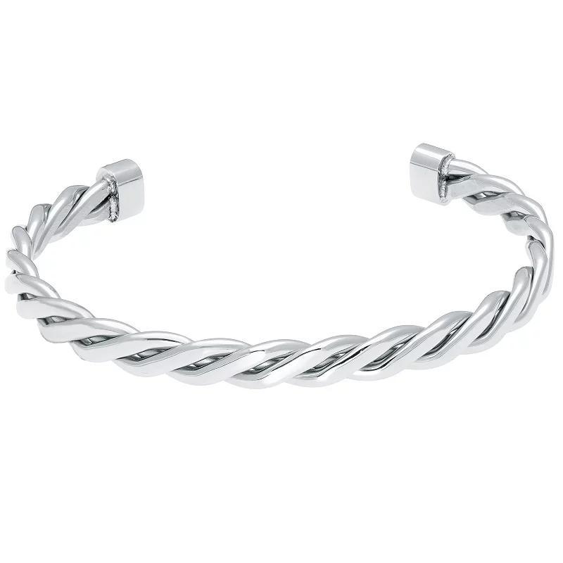 Mens LYNX Stainless Steel Cuff Bangle Bracelet Product Image