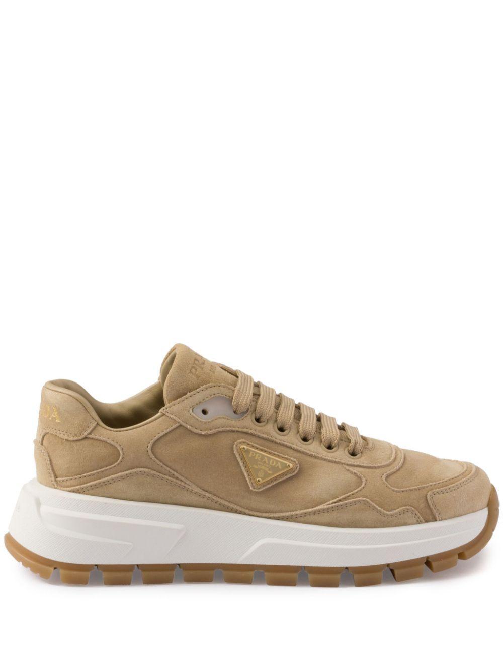 PRADA Suede Sneakers In Brown Product Image