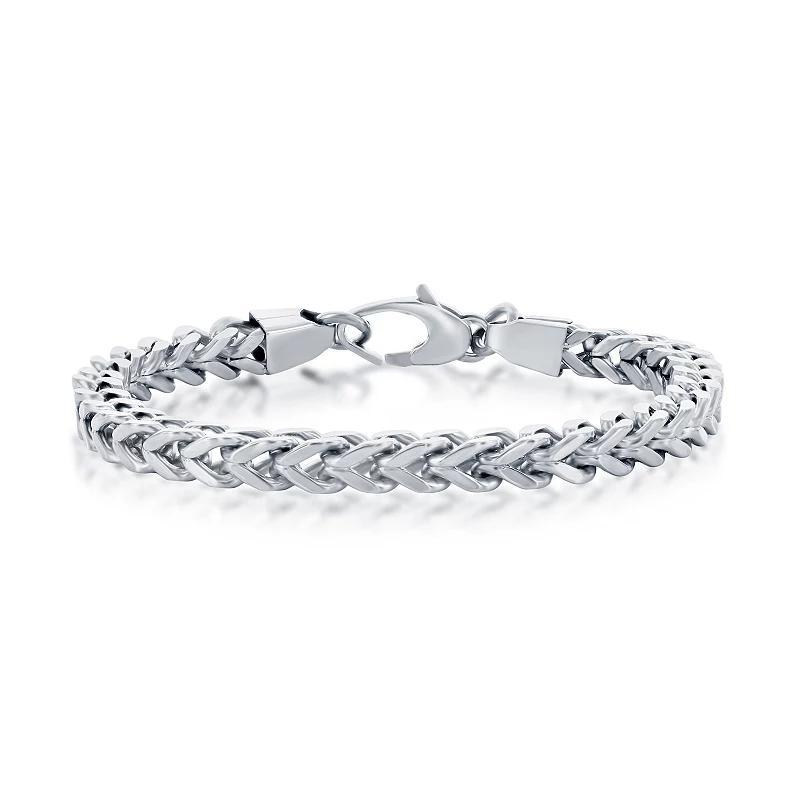 Metallo Steel 7mm Franco Chain Bracelet, Mens Stainless Product Image