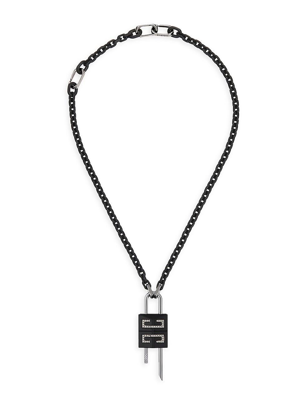 Mens Small 4G Crystal Lock Pendant Necklace Product Image