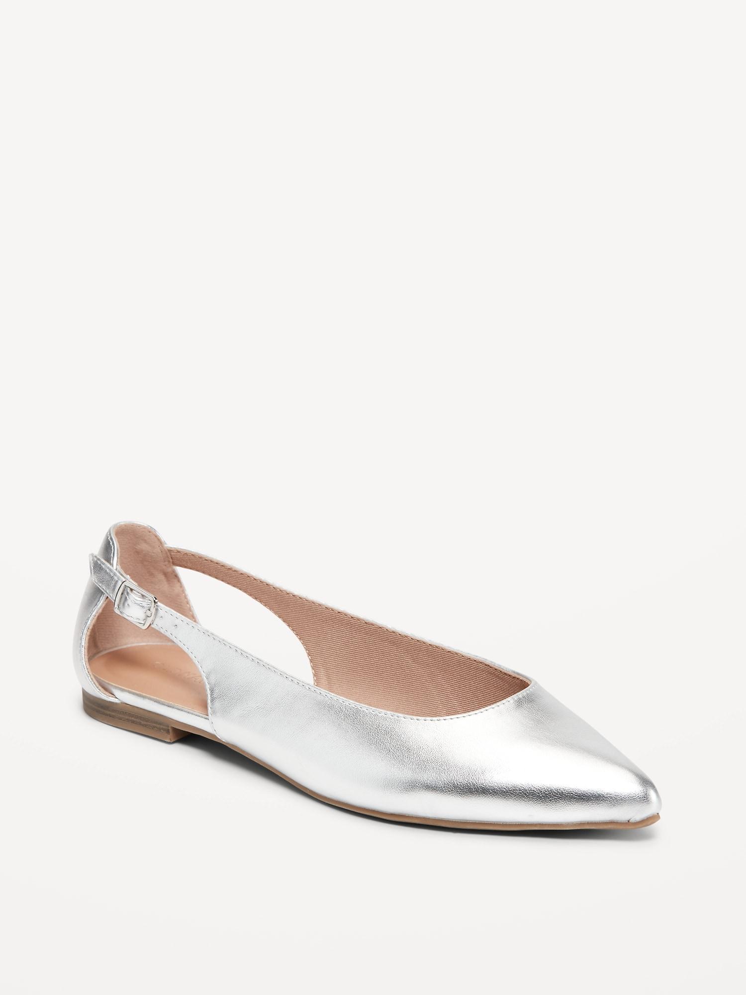 Faux-Leather Slingback Ballet Flat Product Image