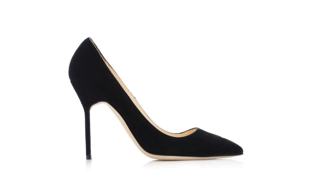 BB Black Suede Pointed Toe Pumps Product Image