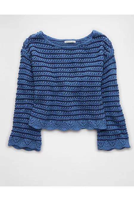 AE Ballet Neck Open Knit Sweater Womens Product Image