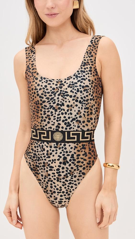 Versace Swim One-Piece Lycra Vita Recycled Leopard All Over Print | Shopbop Product Image