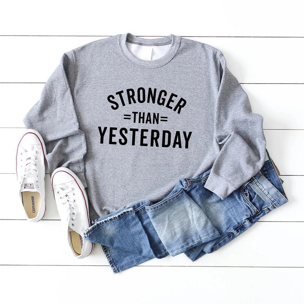 Simply Sage Market Women's Graphic Sweatshirt Stronger Than Yesterday Product Image