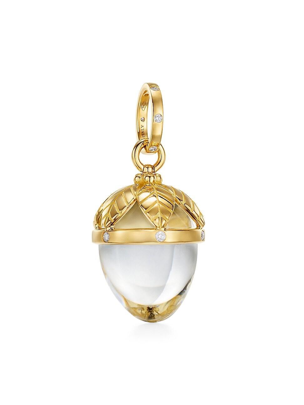 Womens Arcadia 18K Yellow Gold, Crystal & 0.23 TCW Diamond Large Amulet Product Image