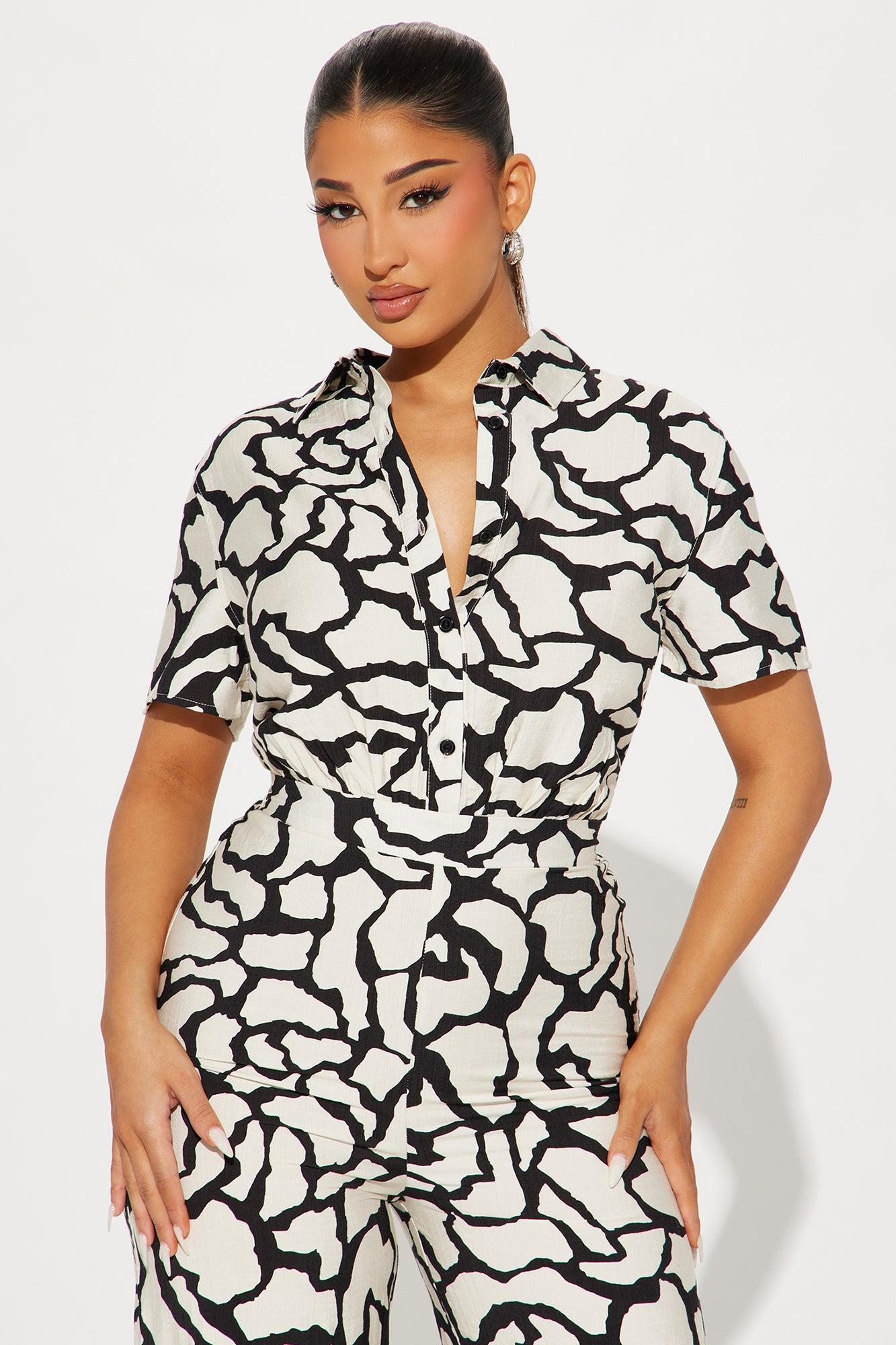 Leila Jumpsuit - White/Black Product Image