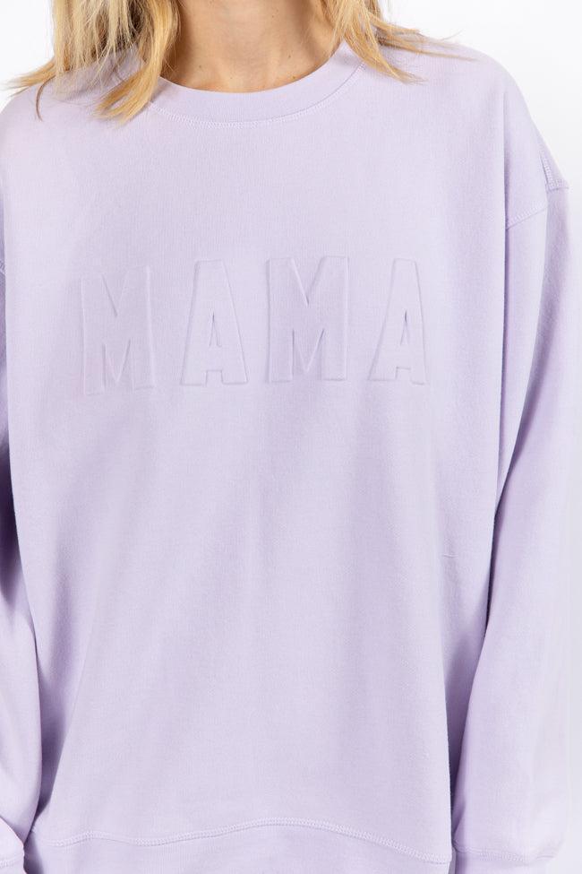 Mama Embossed Logo Orchid Petal Fleece Sweatshirt Product Image