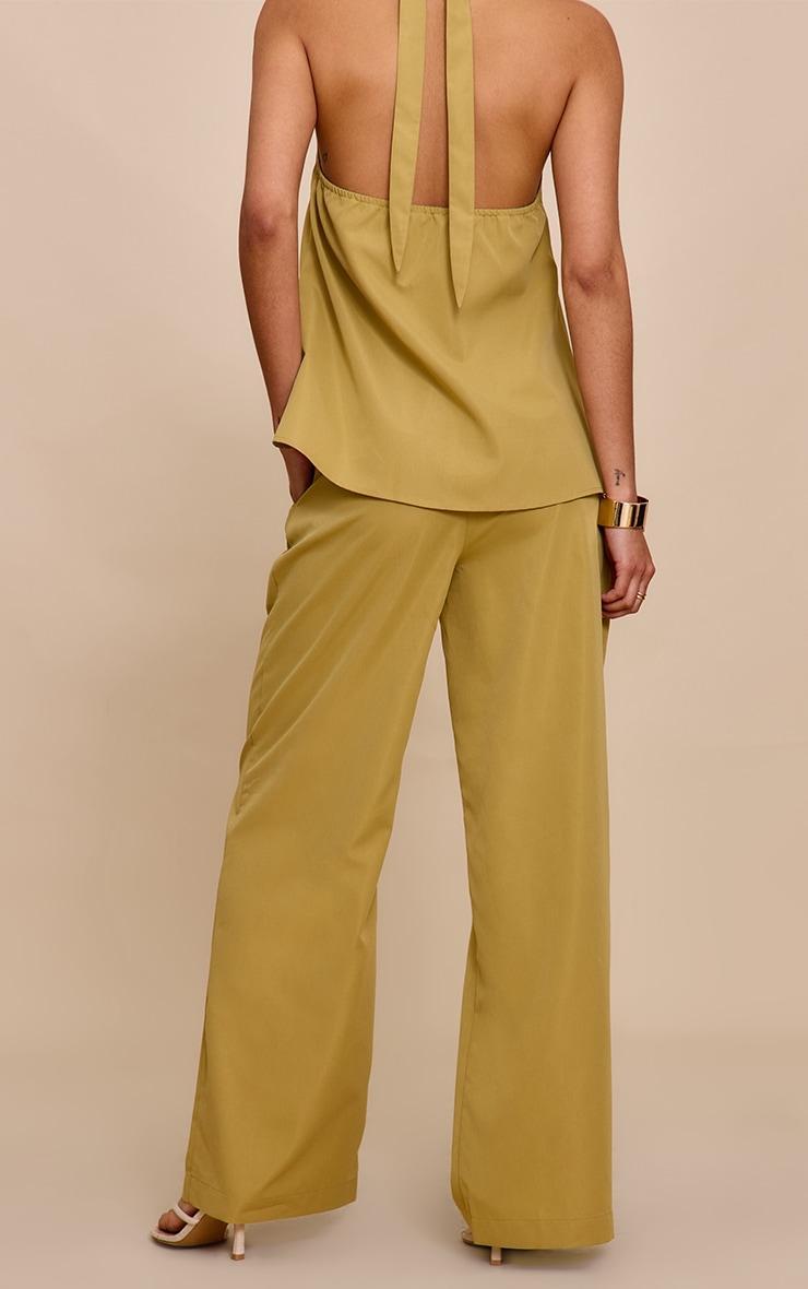  Sand Tailored Wide Leg Drawstring Pants Product Image