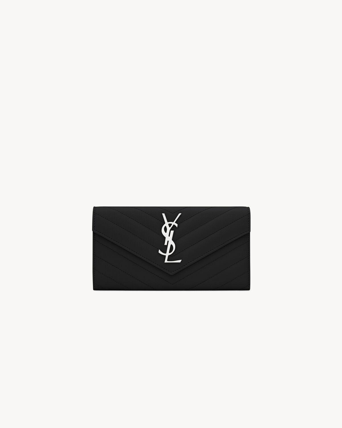 CASSANDRE MATELASSÉ large flap wallet in grain de poudre leather | Saint Laurent | YSL.com Product Image