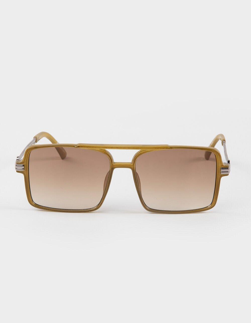 RSQ Maple Block Aviator Sunglasses - BROWN Product Image