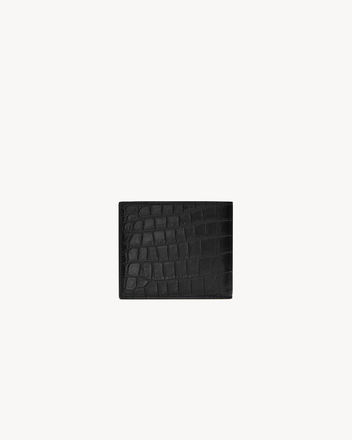 TINY CASSANDRE East/West wallet in CROCODILE-EMBOSSED matte leather | Saint Laurent | YSL.com Product Image