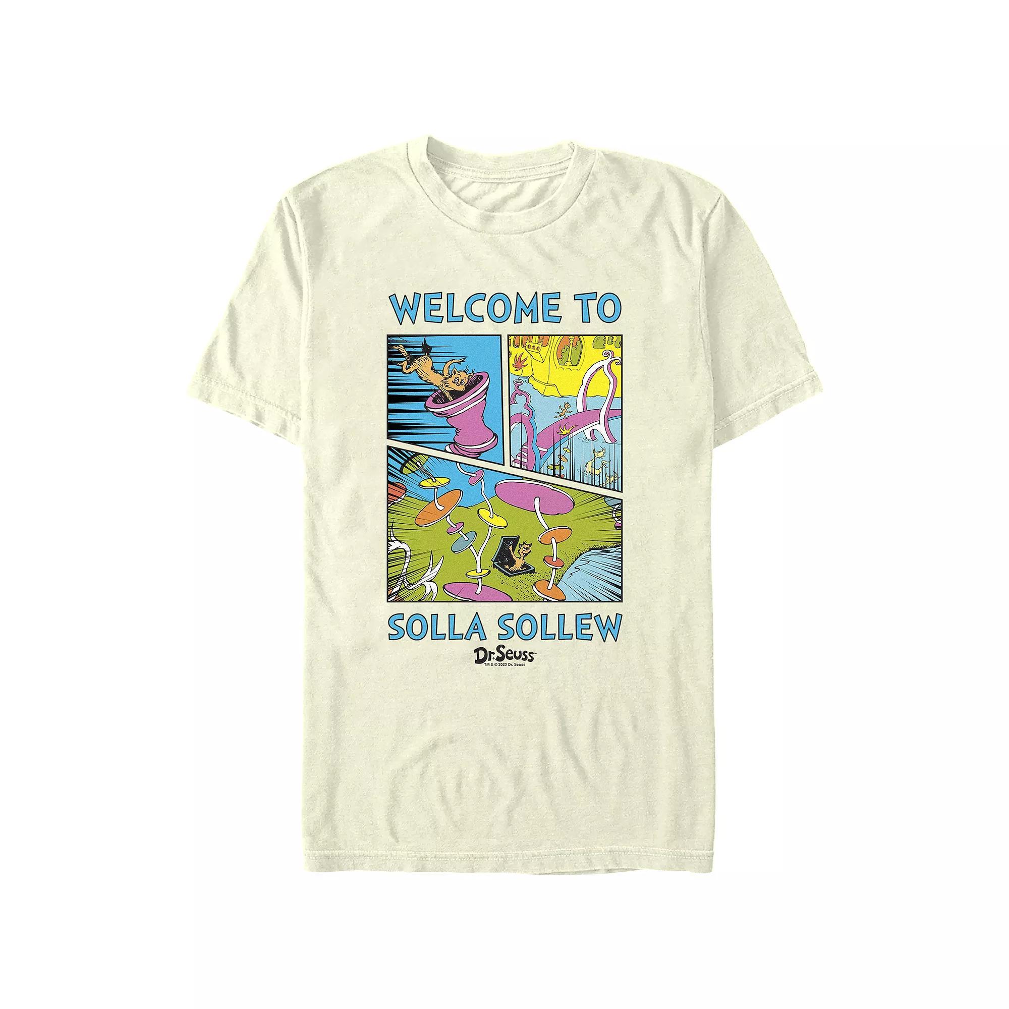 Men's Dr. Seuss Welcome To Solla Sollew Graphic Tee, Size: Medium, Natural Product Image